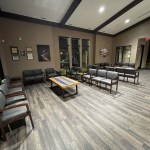 Zoomed out view of seating and waiting area